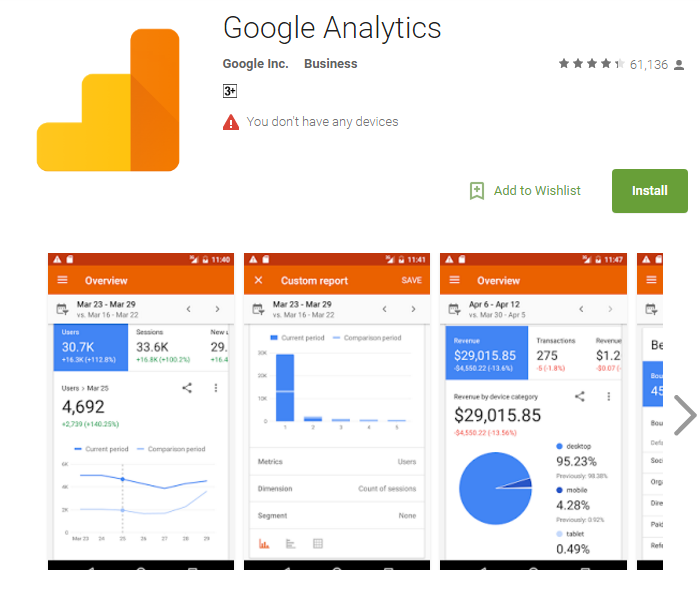 google-analytics application