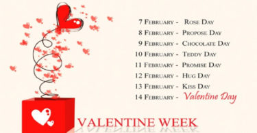 Valentine day week list